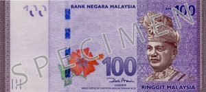 MYR ringgit malezyjski 100 waluta malezji awers