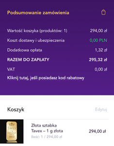 Dodatkowa opłata transakcyjna 0,45% Imoje ING w Tavex