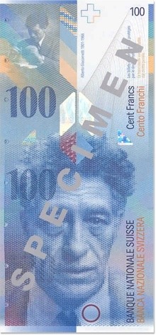 Wycofany frank szwajcarski 100
